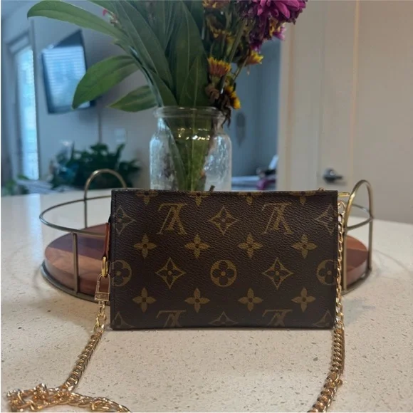 Louis Vuitton Monogram Toiletry Pouch on Chain Authentic LV Crossbody Clutch Bag - Picture 4 of 13